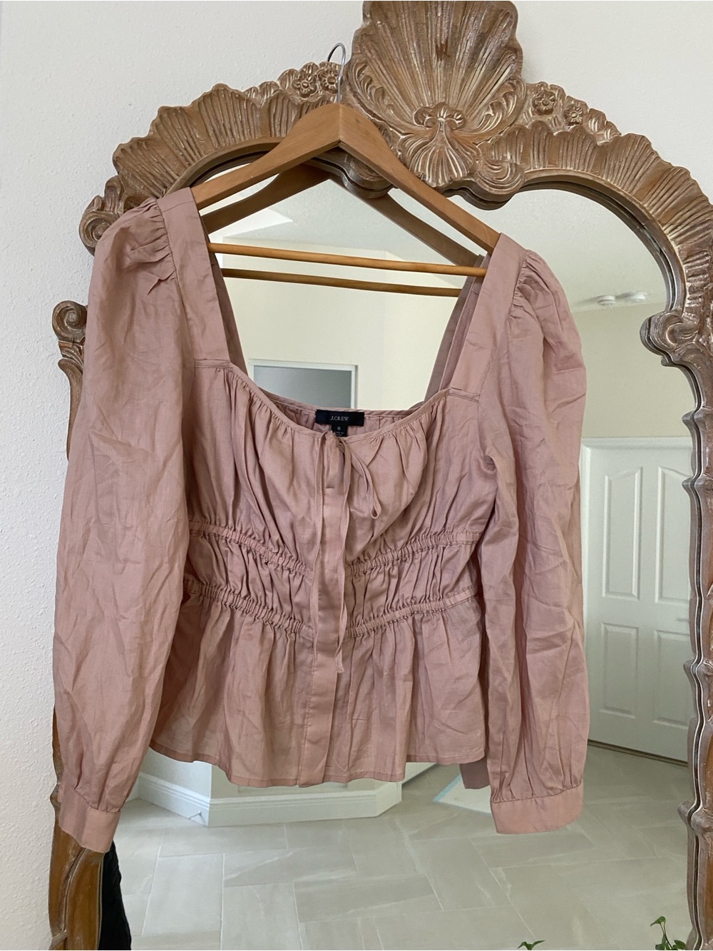 J. Crew Square Neck Peasant Blouse